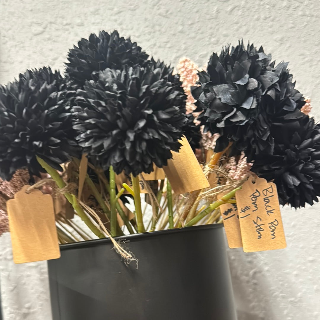 Black Pom Pom Stem