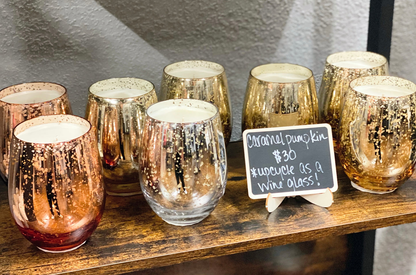 Glitter Wine Glass Candles