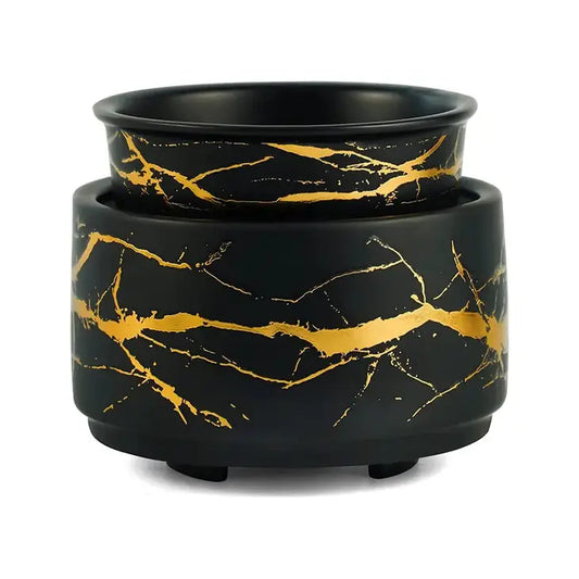 2-in-1 Fragrance Warmer - Black & Gold With Timer