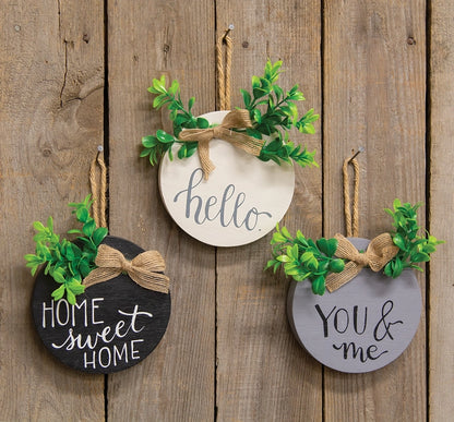 Circle Hanging Decor Signs