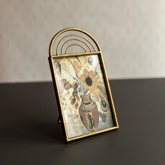 5X7 Arched Brass Metal Photo Frame