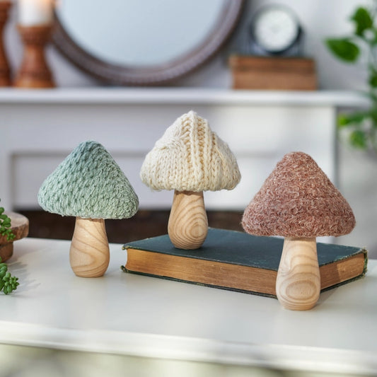 Knitted Mushroom Sitters