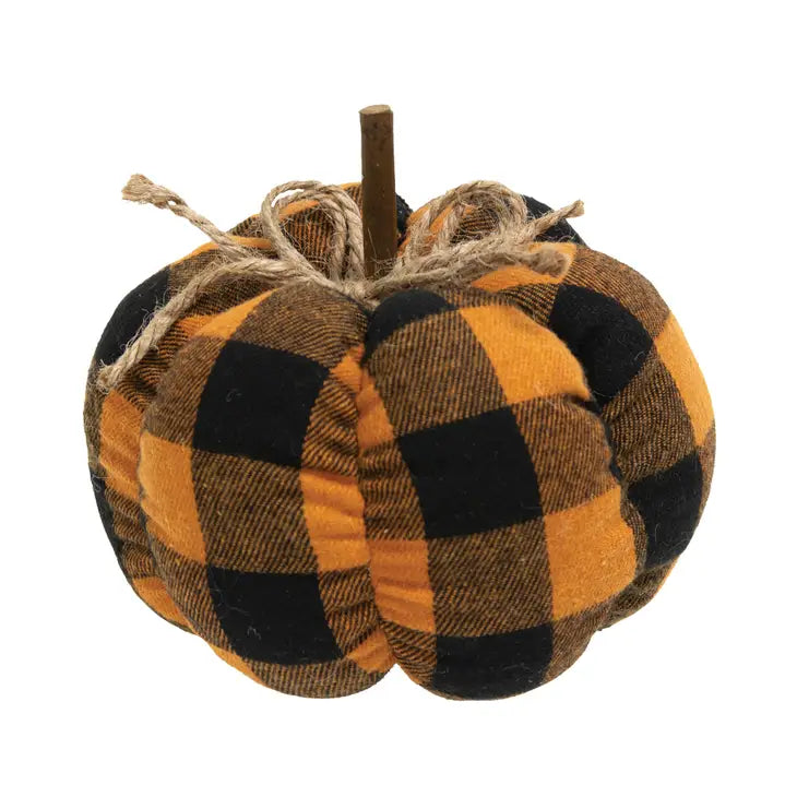 Medium Orange & Black Check Pumpkin