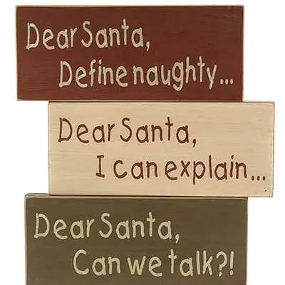 Wood Block Signs - Santa variety