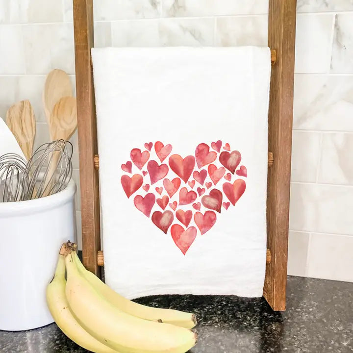 Cotton Tea Towel - Hearts