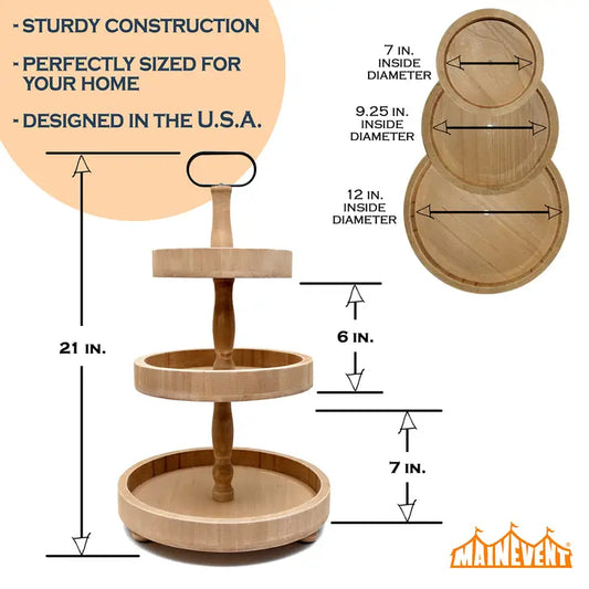 Three Tier Brown Tray